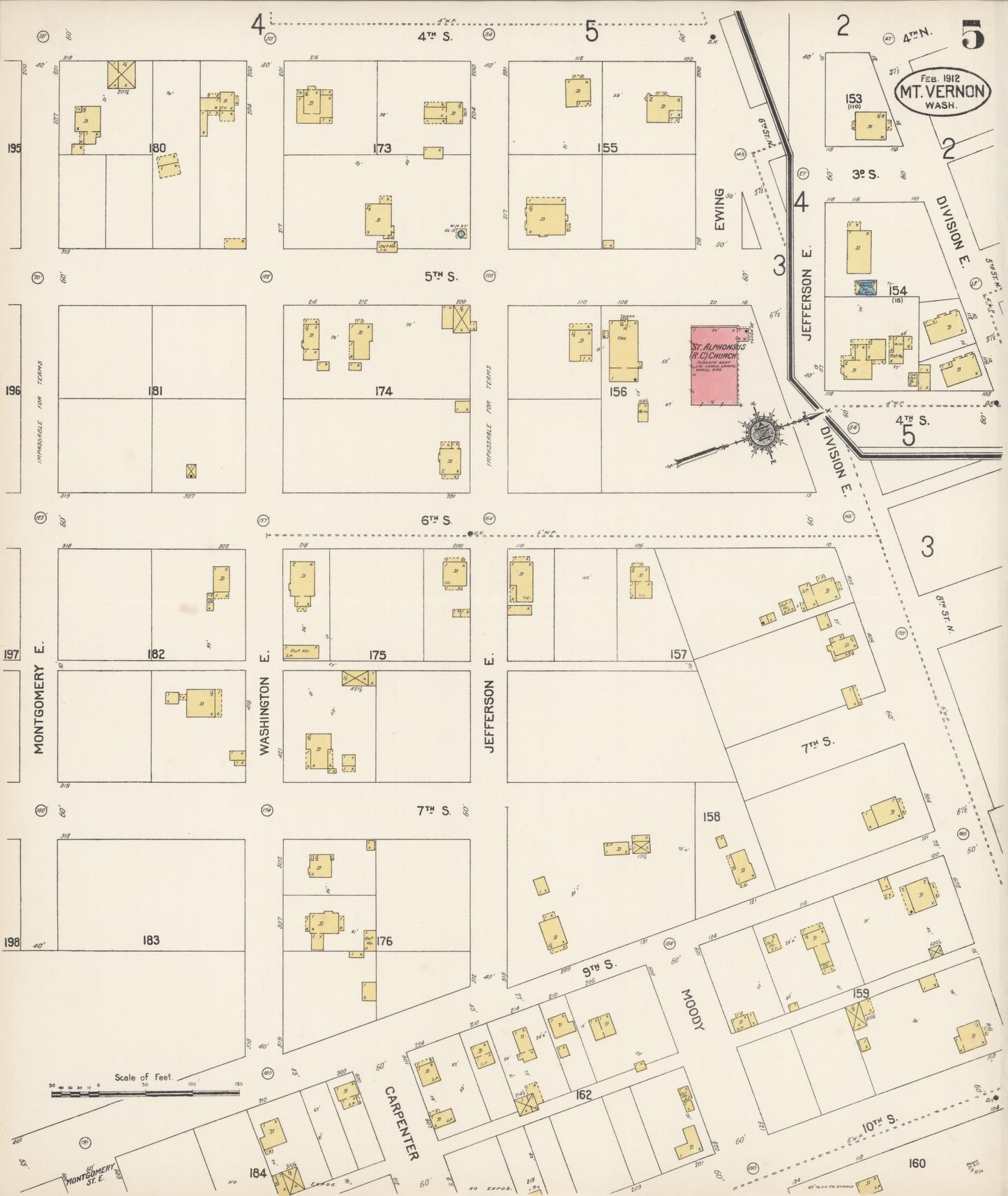 Sanborn Fire Insurance Map from Mount Vernon, Skagit County, Washington (1912), Sheet #0005 - Complete Map Set gallery image, historic Sanborn map, vintage wall art, Washington Washington