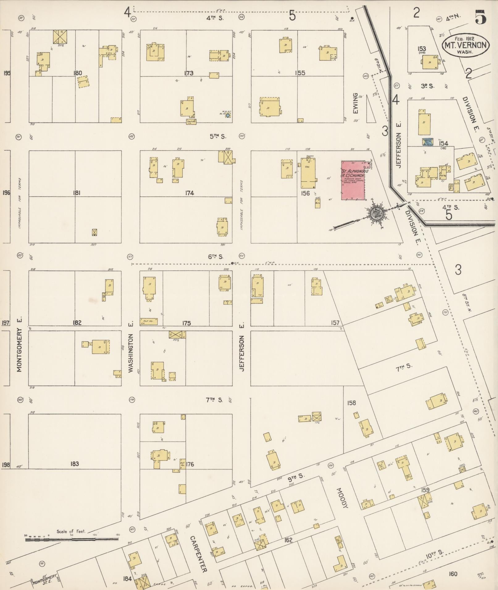 Sanborn Fire Insurance Map from Mount Vernon, Skagit County, Washington (1912), Sheet #0005 - Complete Map Set gallery image, historic Sanborn map, vintage wall art, Washington Washington