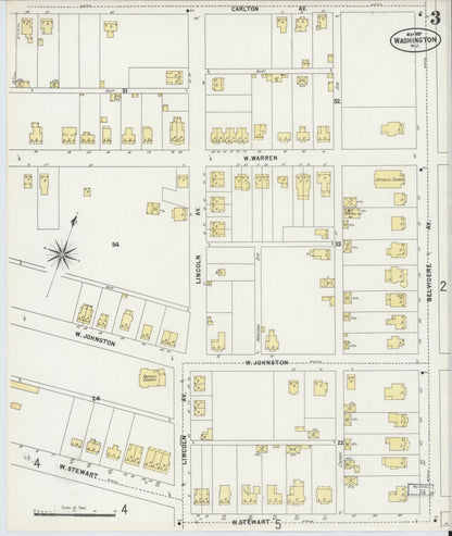 Sanborn Fire Insurance Map from Washington, Warren County, New Jersey (1897), Sheet #0003 - Complete Map Set gallery image, historic Sanborn map, vintage wall art, Washington Washington