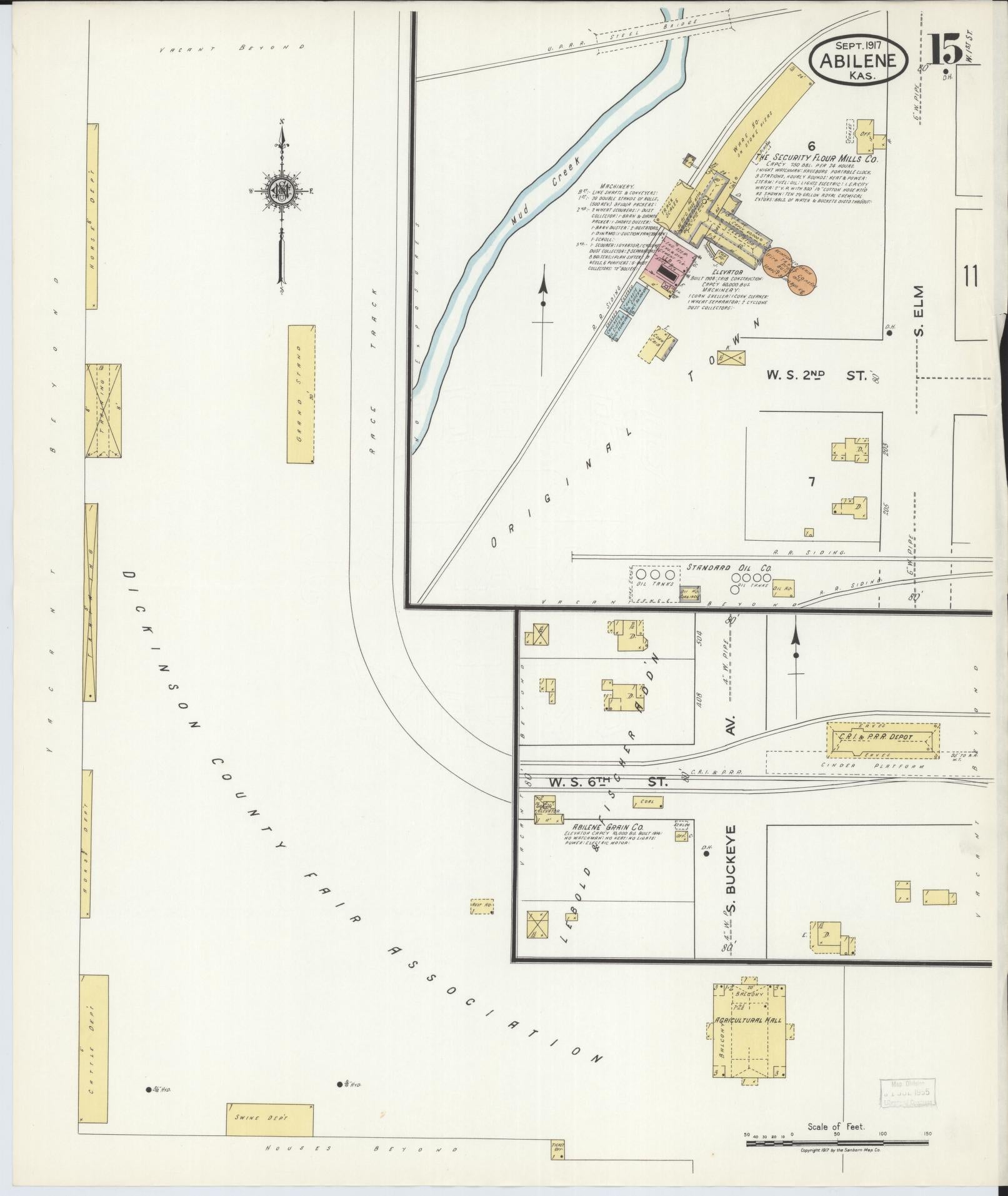 Sanborn Fire Insurance Map from Abilene, Dickinson County, Kansas (1917), Sheet #0015 - Complete Map Set gallery image, historic Sanborn map, vintage wall art, Kansas Kansas