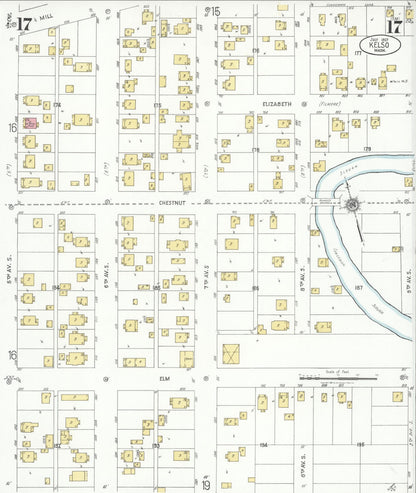 Sanborn Fire Insurance Map from Kelso, Cowlitz County, Washington (1927), Sheet #0017 - Complete Map Set gallery image, historic Sanborn map, vintage wall art, Washington Washington