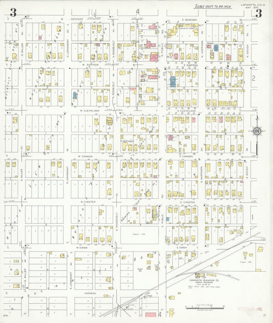 Sanborn Fire Insurance Map from Lafayette, Boulder County, Colorado (1937), Sheet #0003 - Historic Sanborn Fire Insurance Map Print, vintage old map wall art, antique decor, genealogy gift, Colorado Colorado map