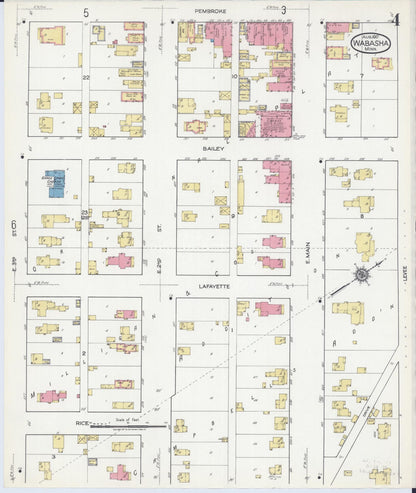 Sanborn Fire Insurance Map from Wabasha, Wabasha County, Minnesota (1917), Sheet #0004 - Complete Map Set gallery image, historic Sanborn map, vintage wall art, Minnesota Minnesota