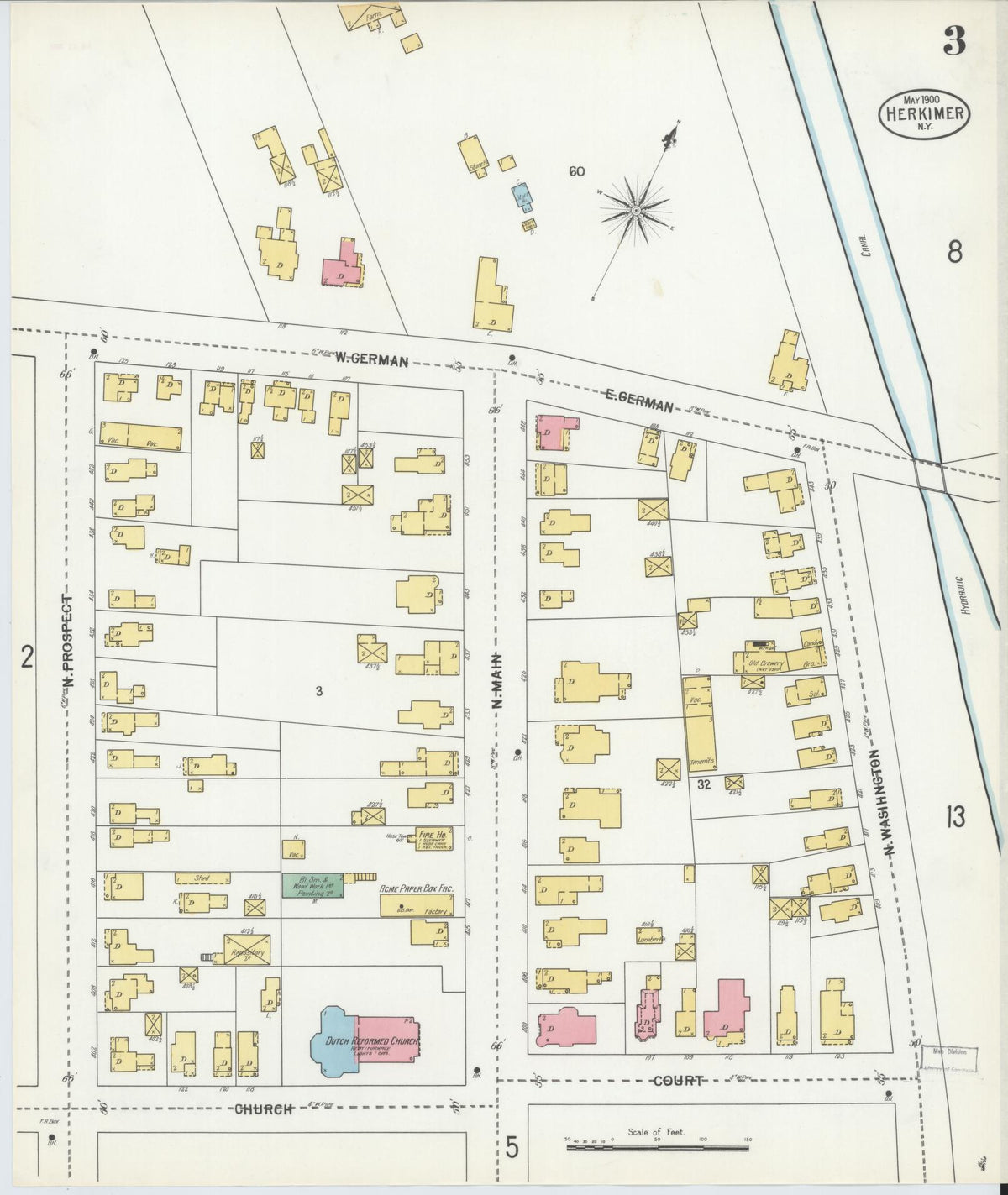 Sanborn Fire Insurance Map from Herkimer, Herkimer County, New York (1900), Sheet #0003 - Complete Map Set gallery image, historic Sanborn map, vintage wall art, New York New York