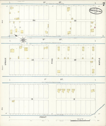 Sanborn Fire Insurance Map from North Yakima, Yakima County, Washington (1891), Sheet #0007 - Complete Map Set gallery image, historic Sanborn map, vintage wall art, Washington Washington