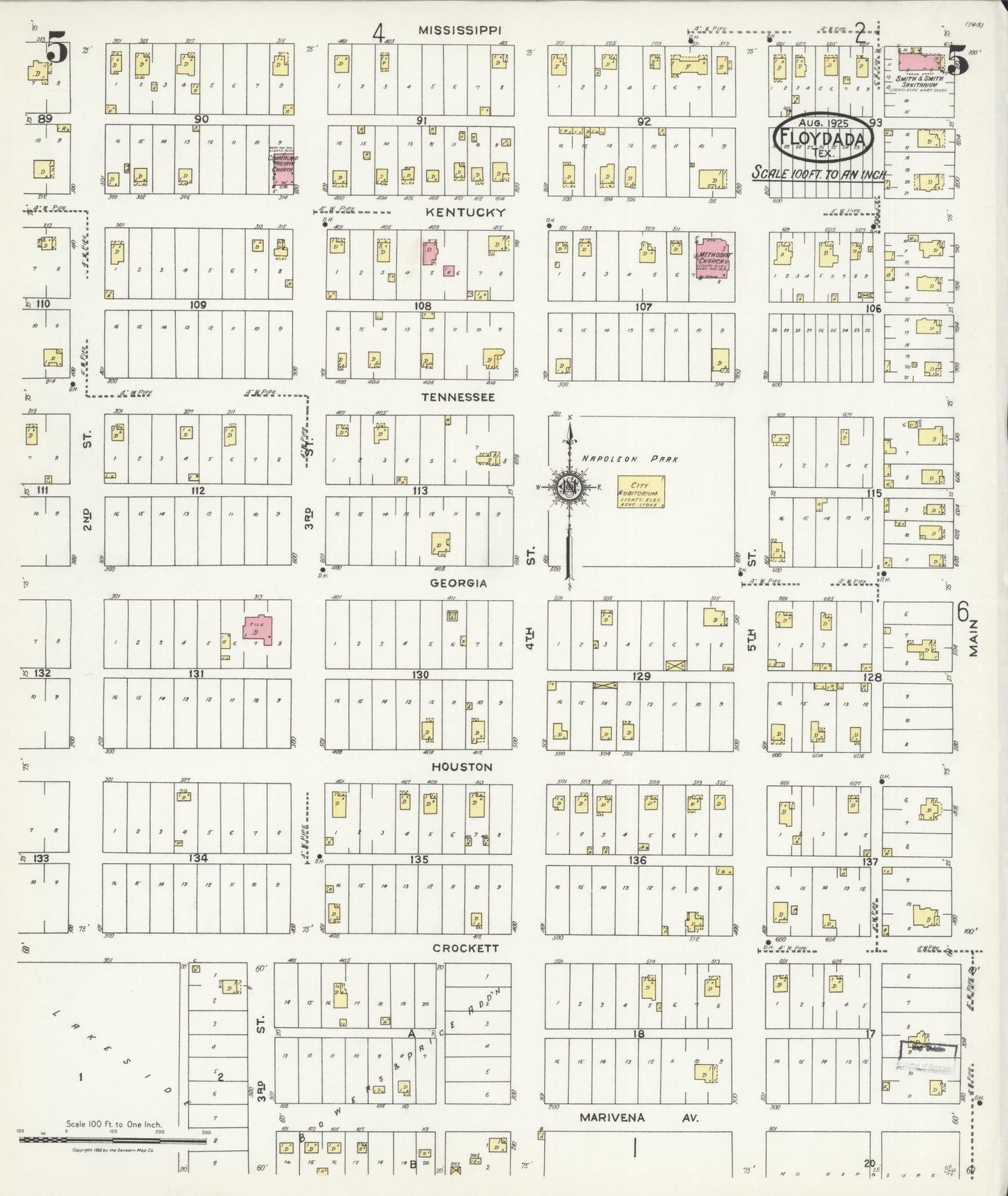 Sanborn Fire Insurance Map from Floydada, Floyd County, Texas (1925), Sheet #0005 - Complete Map Set gallery image, historic Sanborn map, vintage wall art, Texas Texas