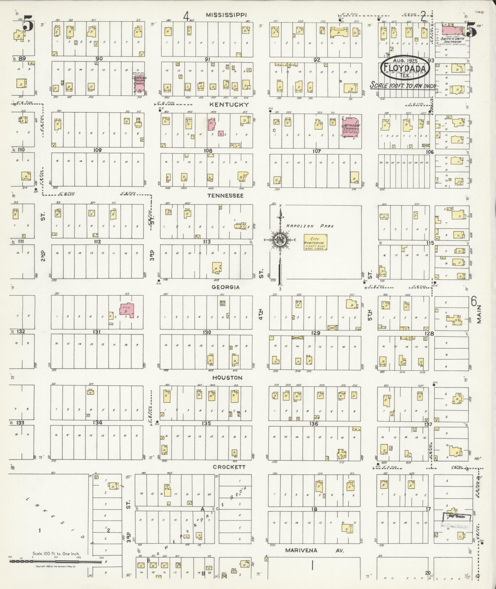 Sanborn Fire Insurance Map from Floydada, Floyd County, Texas (1925), Sheet #0005 - Complete Map Set gallery image, historic Sanborn map, vintage wall art, Texas Texas