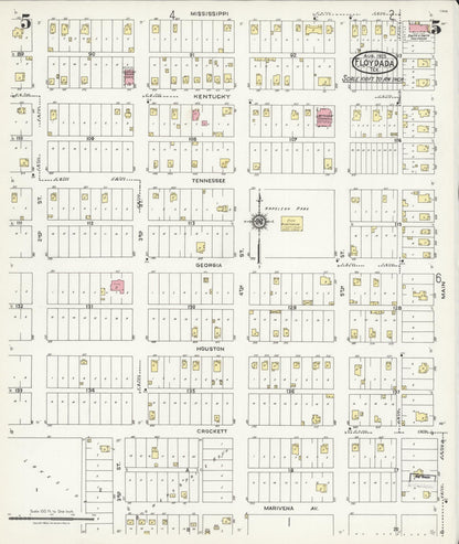 Sanborn Fire Insurance Map from Floydada, Floyd County, Texas (1925), Sheet #0005 - Complete Map Set gallery image, historic Sanborn map, vintage wall art, Texas Texas