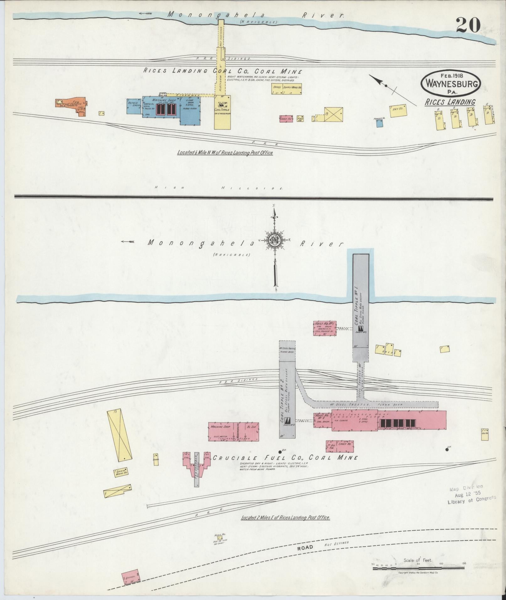Sanborn Fire Insurance Map from Waynesburg, Greene County, Pennsylvania (1918), Sheet #0020 - Complete Map Set gallery image, historic Sanborn map, vintage wall art, Pennsylvania Pennsylvania