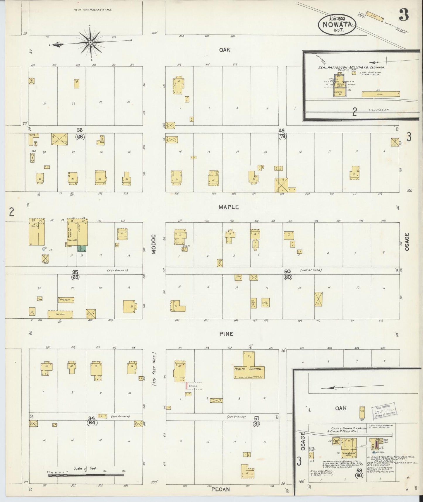 Sanborn Fire Insurance Map from Nowata, Nowata County, Oklahoma (1903), Sheet #0003 - Complete Map Set gallery image, historic Sanborn map, vintage wall art, Oklahoma Oklahoma