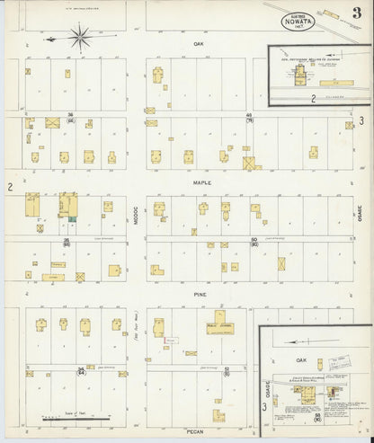 Sanborn Fire Insurance Map from Nowata, Nowata County, Oklahoma (1903), Sheet #0003 - Complete Map Set gallery image, historic Sanborn map, vintage wall art, Oklahoma Oklahoma