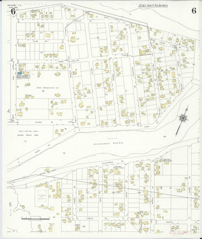 Sanborn Fire Insurance Map from Wahiawa, Honolulu County, Hawaii (1942), Sheet #0006 - Historic Sanborn Fire Insurance Map Print, vintage old map wall art, antique decor, genealogy gift, Hawaii Hawaii map
