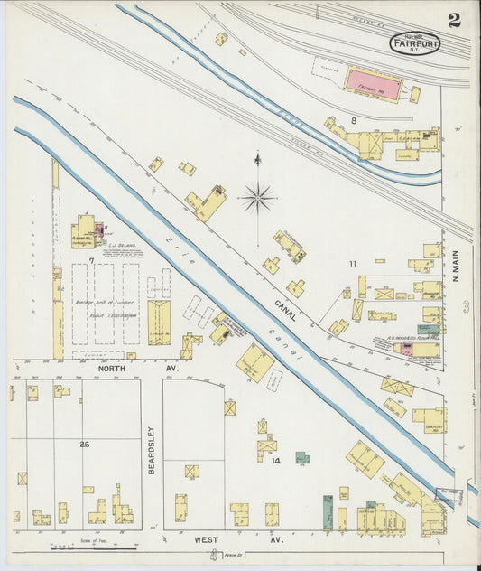 Sanborn Fire Insurance Map from Fairport, Monroe County, New York (1892), Sheet #0002 - Historic Sanborn Fire Insurance Map Print, vintage old map wall art, antique decor, genealogy gift, New York New York map