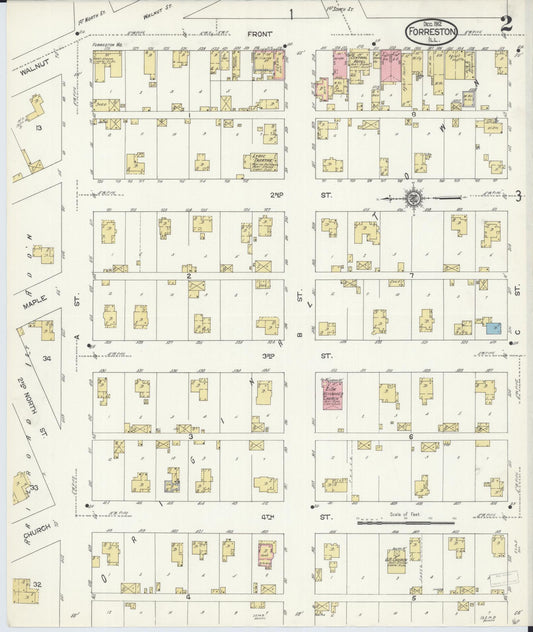 Sanborn Fire Insurance Map from Forreston, Ogle County, Illinois (1912), Sheet #0002 - Historic Sanborn Fire Insurance Map Print, vintage old map wall art, antique decor, genealogy gift, Illinois Illinois map