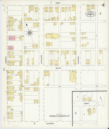 Sanborn Fire Insurance Map from McAdoo, Schuylkill County, Pennsylvania (1907), Sheet #0004 - Complete Map Set gallery image, historic Sanborn map, vintage wall art, Pennsylvania Pennsylvania