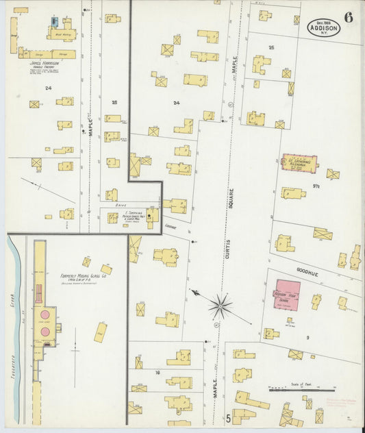 Sanborn Fire Insurance Map from Addison, Steuben County, New York (1903), Sheet #0006 - Historic Sanborn Fire Insurance Map Print, vintage old map wall art, antique decor, genealogy gift, New York New York map
