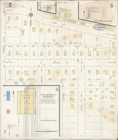 Sanborn Fire Insurance Map from Coleraine, Itasca County, Minnesota (1944), Sheet #0005 - Historic Sanborn Fire Insurance Map Print, vintage old map wall art, antique decor, genealogy gift, Minnesota Minnesota map