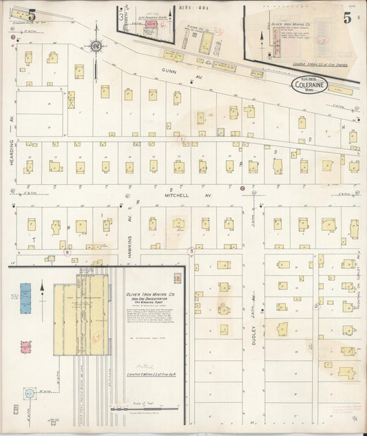 Sanborn Fire Insurance Map from Coleraine, Itasca County, Minnesota (1944), Sheet #0005 - Historic Sanborn Fire Insurance Map Print, vintage old map wall art, antique decor, genealogy gift, Minnesota Minnesota map