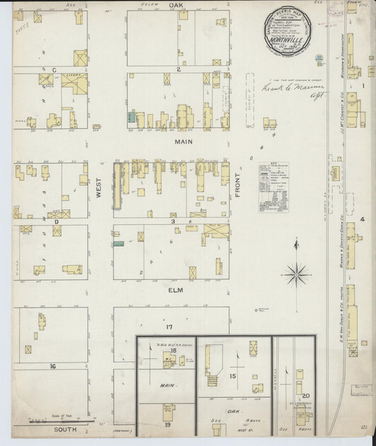 Sanborn Fire Insurance Map from Northville, Spink County, South Dakota (1893), Sheet #0001 - Historic Sanborn Fire Insurance Map Print, vintage old map wall art, antique decor, genealogy gift, South Dakota South Dakota map