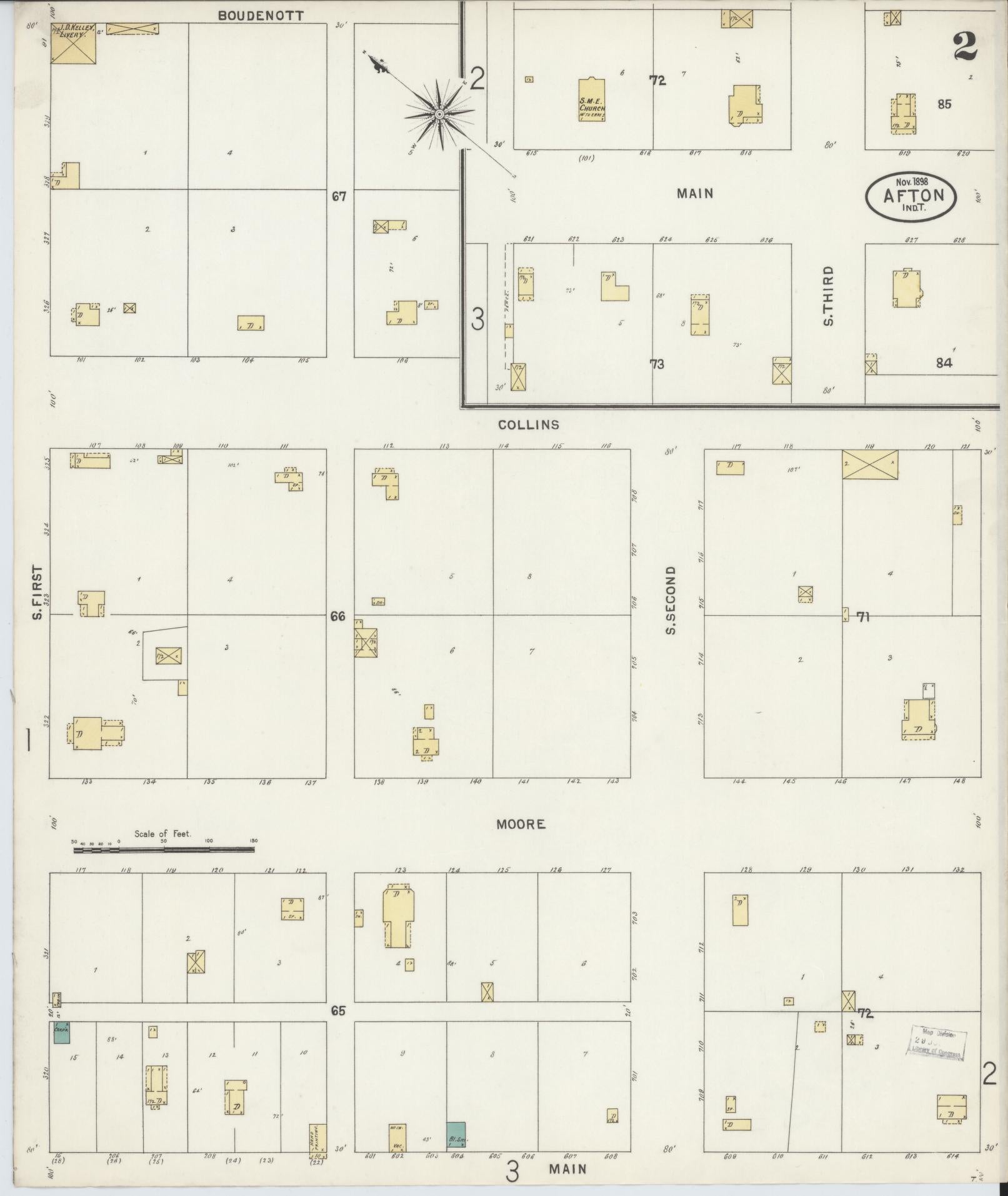 Sanborn Fire Insurance Map from Afton, Ottawa County, Oklahoma (1898), Sheet #0002 - Historic Sanborn Fire Insurance Map Print, vintage old map wall art, antique decor, genealogy gift, Oklahoma Oklahoma map