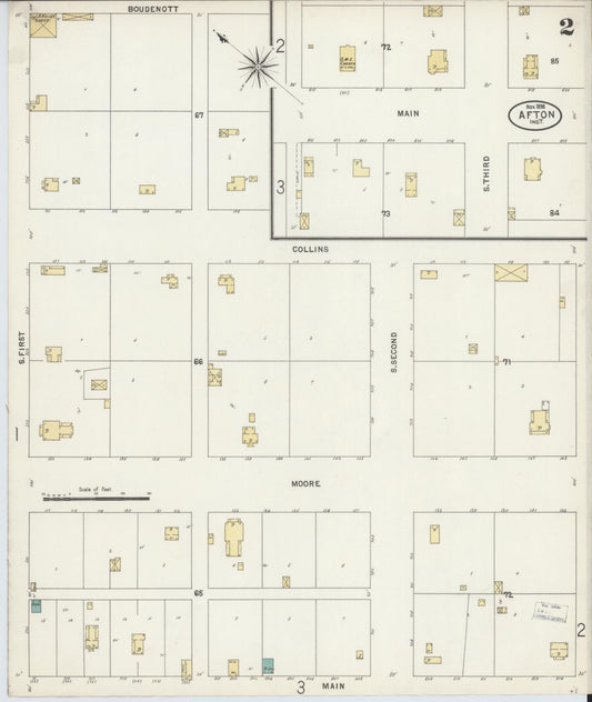 Sanborn Fire Insurance Map from Afton, Ottawa County, Oklahoma (1898), Sheet #0002 - Historic Sanborn Fire Insurance Map Print, vintage old map wall art, antique decor, genealogy gift, Oklahoma Oklahoma map