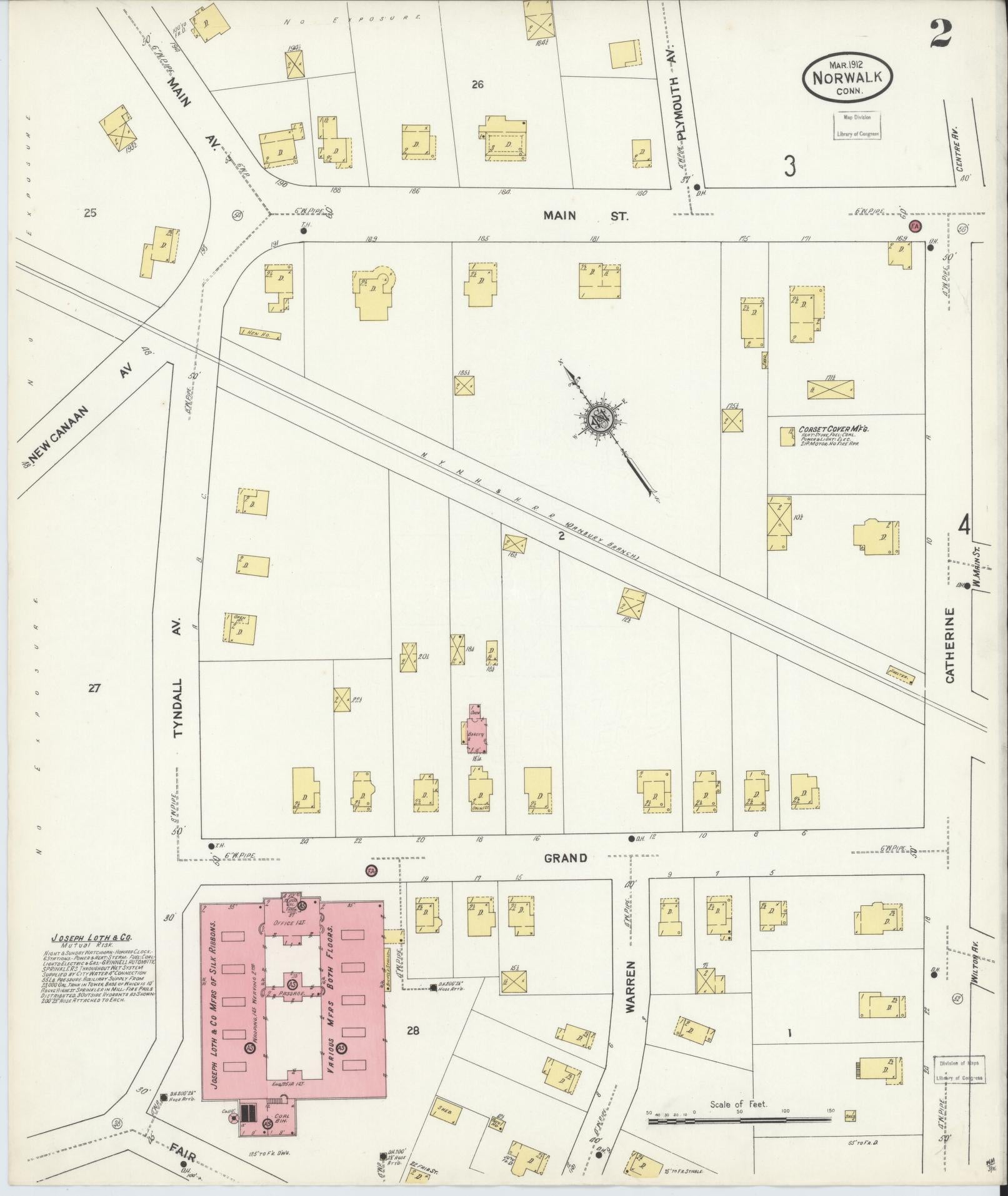 Sanborn Fire Insurance Map from Norwalk, Fairfield County, Connecticut (1912), Sheet #0002 - Complete Map Set gallery image, historic Sanborn map, vintage wall art, Connecticut Connecticut