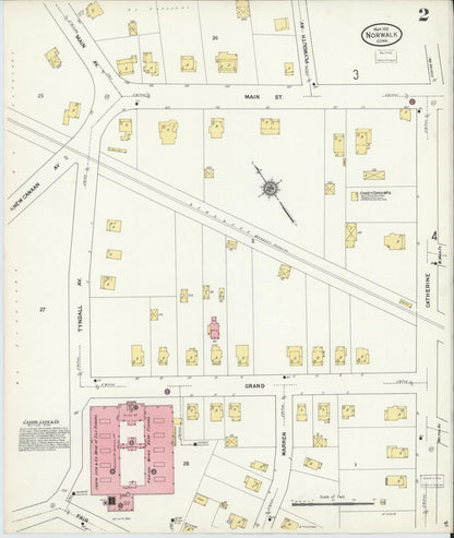 Sanborn Fire Insurance Map from Norwalk, Fairfield County, Connecticut (1912), Sheet #0002 - Complete Map Set gallery image, historic Sanborn map, vintage wall art, Connecticut Connecticut