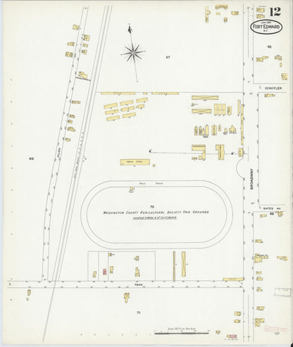 Sanborn Fire Insurance Map from Fort Edward, Washington County, New York (1909), Sheet #0012 - Complete Map Set gallery image, historic Sanborn map, vintage wall art, New York New York