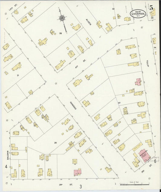 Sanborn Fire Insurance Map from Liverpool, Onondaga County, New York (1911), Sheet #0005 - Historic Sanborn Fire Insurance Map Print, vintage old map wall art, antique decor, genealogy gift, New York New York map