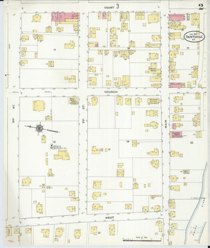 Sanborn Fire Insurance Map from Paintsville, Johnson County, Kentucky (1910), Sheet #0002 - Complete Map Set gallery image, historic Sanborn map, vintage wall art, Kentucky Kentucky