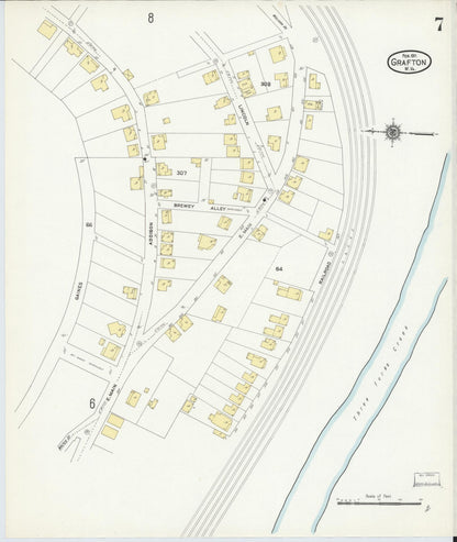Sanborn Fire Insurance Map from Grafton, Taylor County, West Virginia (1911), Sheet #0007 - Complete Map Set gallery image, historic Sanborn map, vintage wall art, West Virginia West Virginia