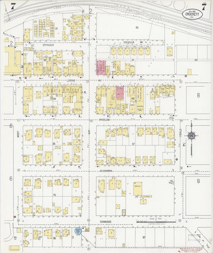 Sanborn Fire Insurance Map from Crockett, Contra Costa County, California (1924), Sheet #0007 - Historic Sanborn Fire Insurance Map Print, vintage old map wall art, antique decor, genealogy gift, California California map