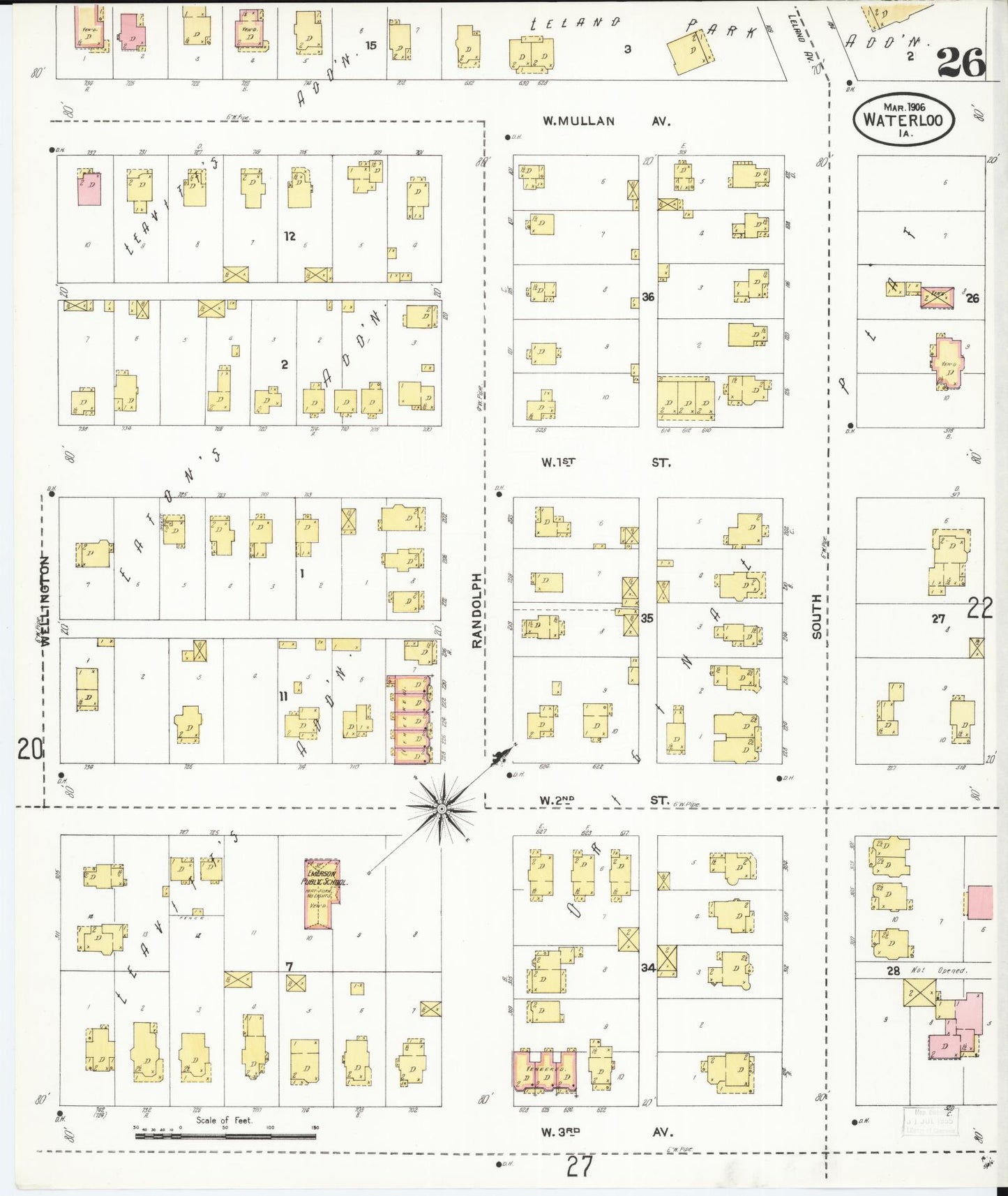 Sanborn Fire Insurance Map from Waterloo, Black Hawk County, Iowa (1906), Sheet #0026 - Historic Sanborn Fire Insurance Map Print