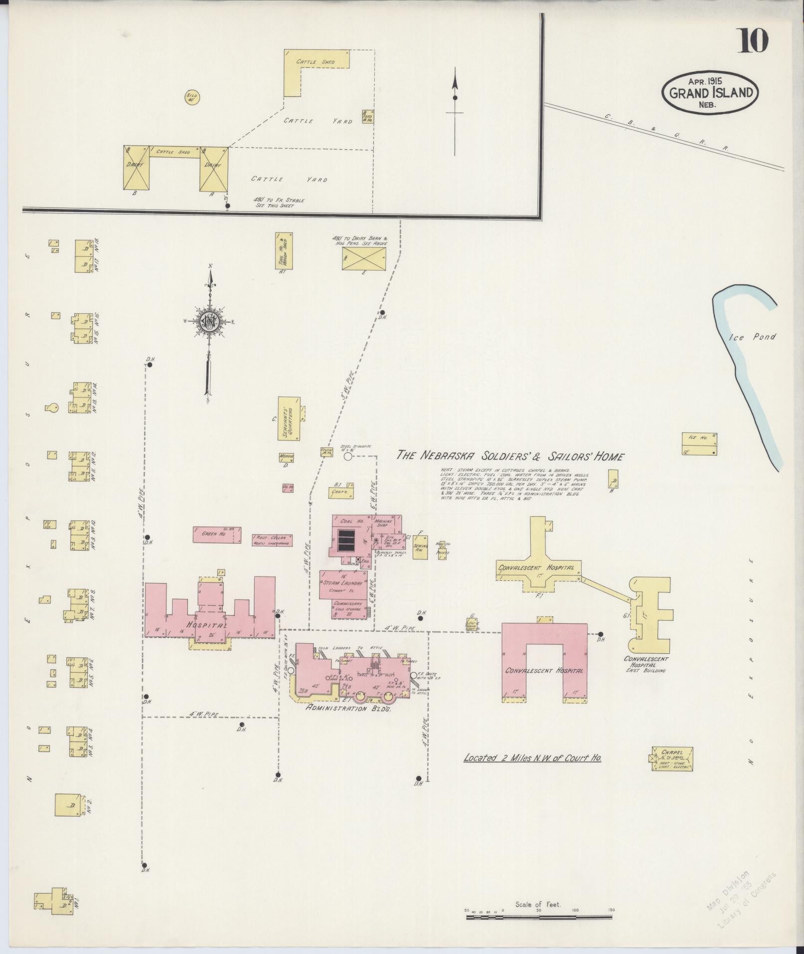 Sanborn Fire Insurance Map from Grand Island, Hall County, Nebraska (1915), Sheet #0010 - Complete Map Set gallery image, historic Sanborn map, vintage wall art, Nebraska Nebraska