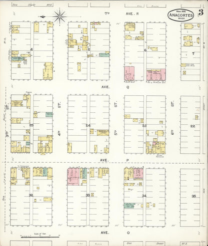 Sanborn Fire Insurance Map from Anacortes, Skagit County, Washington (1892), Sheet #0003 - Complete Map Set gallery image, historic Sanborn map, vintage wall art, Washington Washington