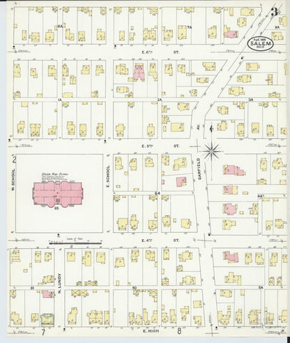 Sanborn Fire Insurance Map from Salem, Columbiana County, Ohio (1909), Sheet #0003 - Complete Map Set gallery image, historic Sanborn map, vintage wall art, Ohio Ohio