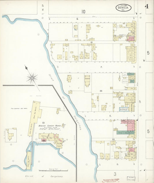 Sanborn Fire Insurance Map from Benicia, Solano County, California (1899), Sheet #0004 - Historic Sanborn Fire Insurance Map Print, vintage old map wall art, antique decor, genealogy gift, California California map