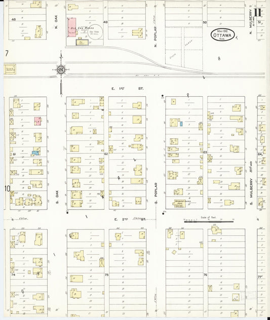 Sanborn Fire Insurance Map from Ottawa, Franklin County, Kansas (1912), Sheet #0011 - Historic Sanborn Fire Insurance Map Print, vintage old map wall art, antique decor, genealogy gift, Kansas Kansas map