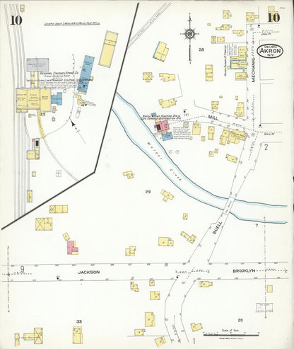 Sanborn Fire Insurance Map from Akron, Erie County, New York (1923), Sheet #0010 - Complete Map Set gallery image, historic Sanborn map, vintage wall art, New York New York