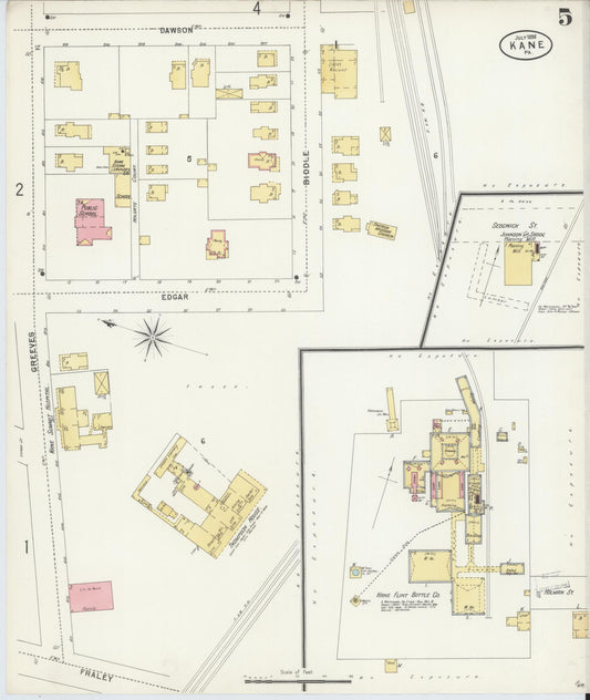Sanborn Fire Insurance Map from Kane, McKean County, Pennsylvania (1898), Sheet #0005 - Historic Sanborn Fire Insurance Map Print, vintage old map wall art, antique decor, genealogy gift, Pennsylvania Pennsylvania map
