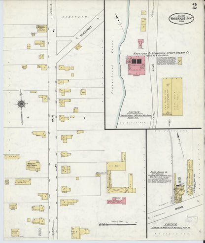 Sanborn Fire Insurance Map from Warehouse Point, Hartford County, Connecticut (1911), Sheet #0002 - Complete Map Set gallery image, historic Sanborn map, vintage wall art, Connecticut Connecticut