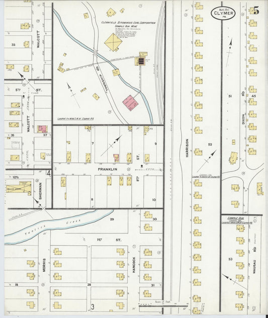 Sanborn Fire Insurance Map from Clymer, Indiana County, Pennsylvania (1911), Sheet #0005 - Historic Sanborn Fire Insurance Map Print, vintage old map wall art, antique decor, genealogy gift, Pennsylvania Pennsylvania map