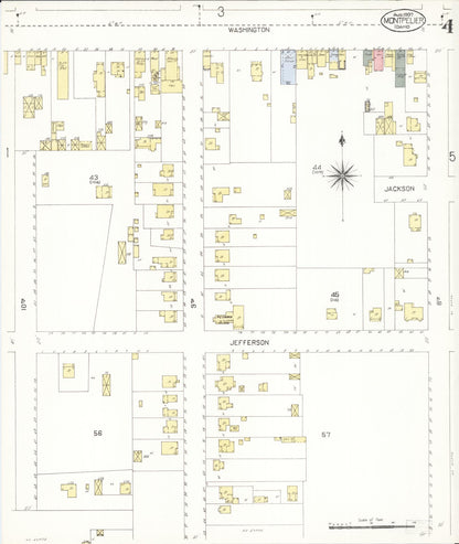 Sanborn Fire Insurance Map from Montpelier, Bear Lake County, Idaho (1907), Sheet #0004 - Complete Map Set gallery image, historic Sanborn map, vintage wall art, Idaho Idaho