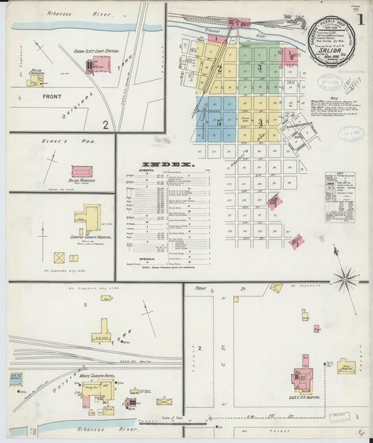 Sanborn Fire Insurance Map from Salida, Chaffee County, Colorado (1898), Sheet #0001 - Complete Map Set gallery image, historic Sanborn map, vintage wall art, Colorado Colorado