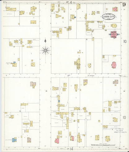 Sanborn Fire Insurance Map from Logan, Cache County, Utah (1900), Sheet #0009 - Complete Map Set gallery image, historic Sanborn map, vintage wall art, Utah Utah