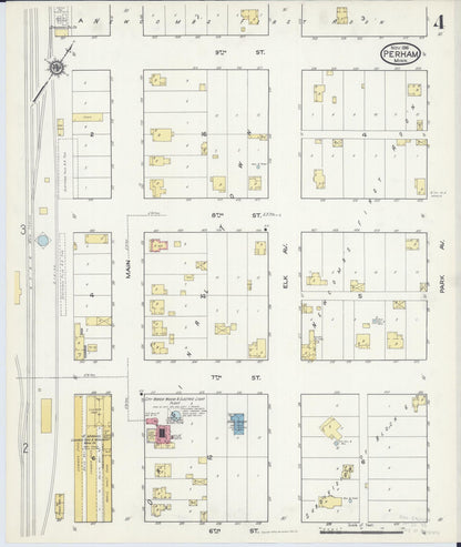 Sanborn Fire Insurance Map from Perham, Otter Tail County, Minnesota (1916), Sheet #0004 - Complete Map Set gallery image, historic Sanborn map, vintage wall art, Minnesota Minnesota