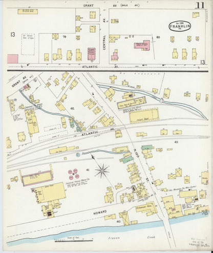 Sanborn Fire Insurance Map from Franklin, Venango County, Pennsylvania (1896), Sheet #0011 - Complete Map Set gallery image, historic Sanborn map, vintage wall art, Pennsylvania Pennsylvania
