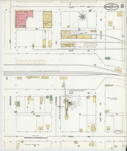 Sanborn Fire Insurance Map from Hubbard, Hill County, Texas (1904), Sheet #0003 - Historic Sanborn Fire Insurance Map Print, vintage old map wall art, antique decor, genealogy gift, Texas Texas map