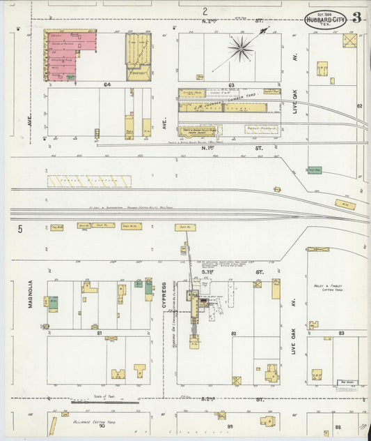 Sanborn Fire Insurance Map from Hubbard, Hill County, Texas (1904), Sheet #0003 - Historic Sanborn Fire Insurance Map Print, vintage old map wall art, antique decor, genealogy gift, Texas Texas map