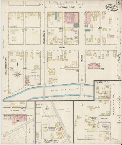 Sanborn Fire Insurance Map from Kokomo, Howard County, Indiana (1885), Sheet #0003 - Complete Map Set gallery image, historic Sanborn map, vintage wall art, Indiana Indiana